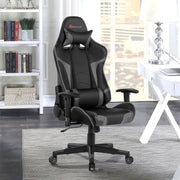 Reclining Swivel Massage Gaming Chair with Lumbar Support-Gray-Gaming Chairs-DECOROLALA