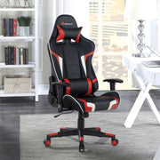 Reclining Swivel Massage Gaming Chair with Lumbar Support-Red-Gaming Chairs-DECOROLALA
