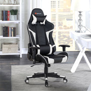 Reclining Swivel Massage Gaming Chair with Lumbar Support-White-Gaming Chairs-DECOROLALA