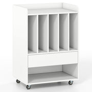 Record Player Stand Turntable Stand with Drawer and Record Holder-White-Storage Cabinets & Chests-DECOROLALA