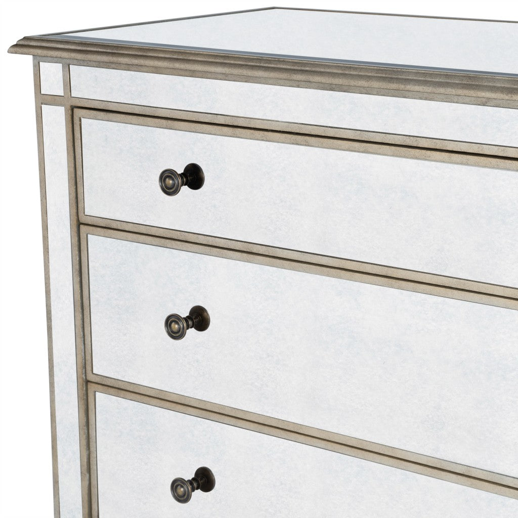 Rectangle Mirrored Three Drawer Console Storage Chest-Dressers-DECOROLALA