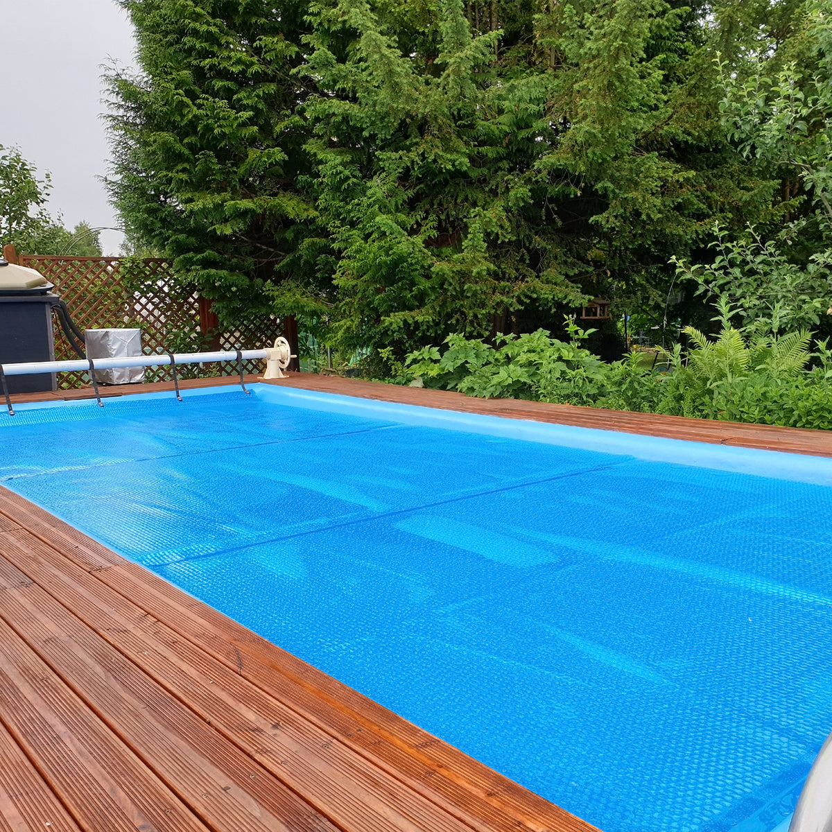Rectangle Swimming Pool Cover 12-MIL Heat Retaining Pool Solar Blanket with Carrying Bag-36FT x 18FT-Swimming Pools-DECOROLALA