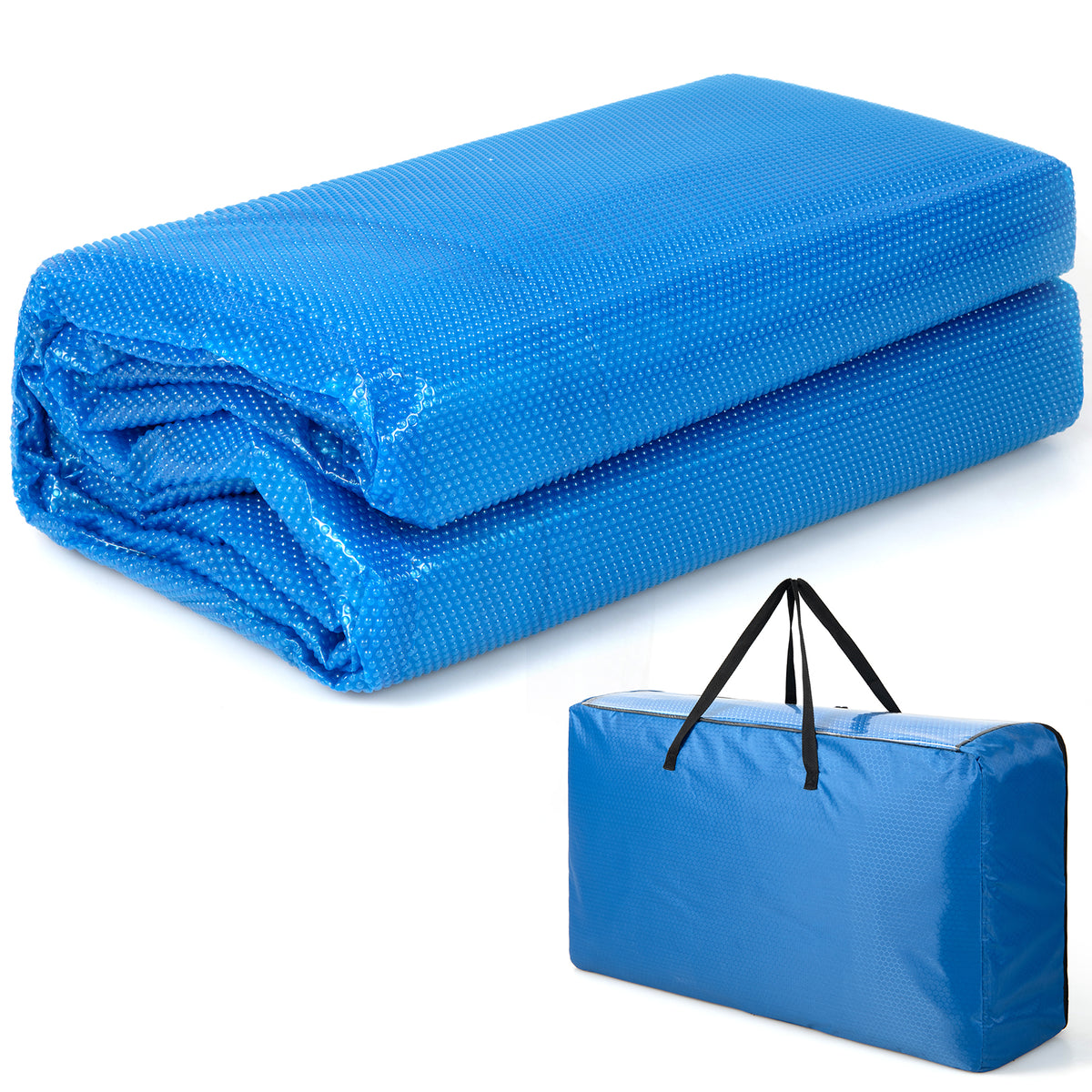 Rectangle Swimming Pool Cover 12-MIL Heat Retaining Pool Solar Blanket with Carrying Bag-36FT x 18FT-Swimming Pools-DECOROLALA