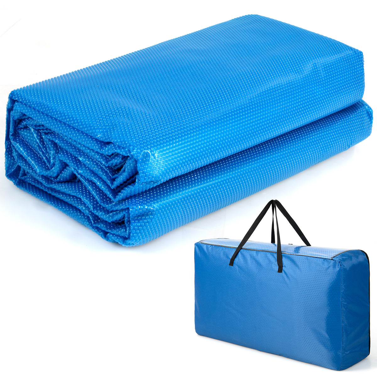 Rectangle Swimming Pool Cover 12-MIL Heat Retaining Pool Solar Blanket with Carrying Bag-40FT x 20FT-Swimming Pools-DECOROLALA