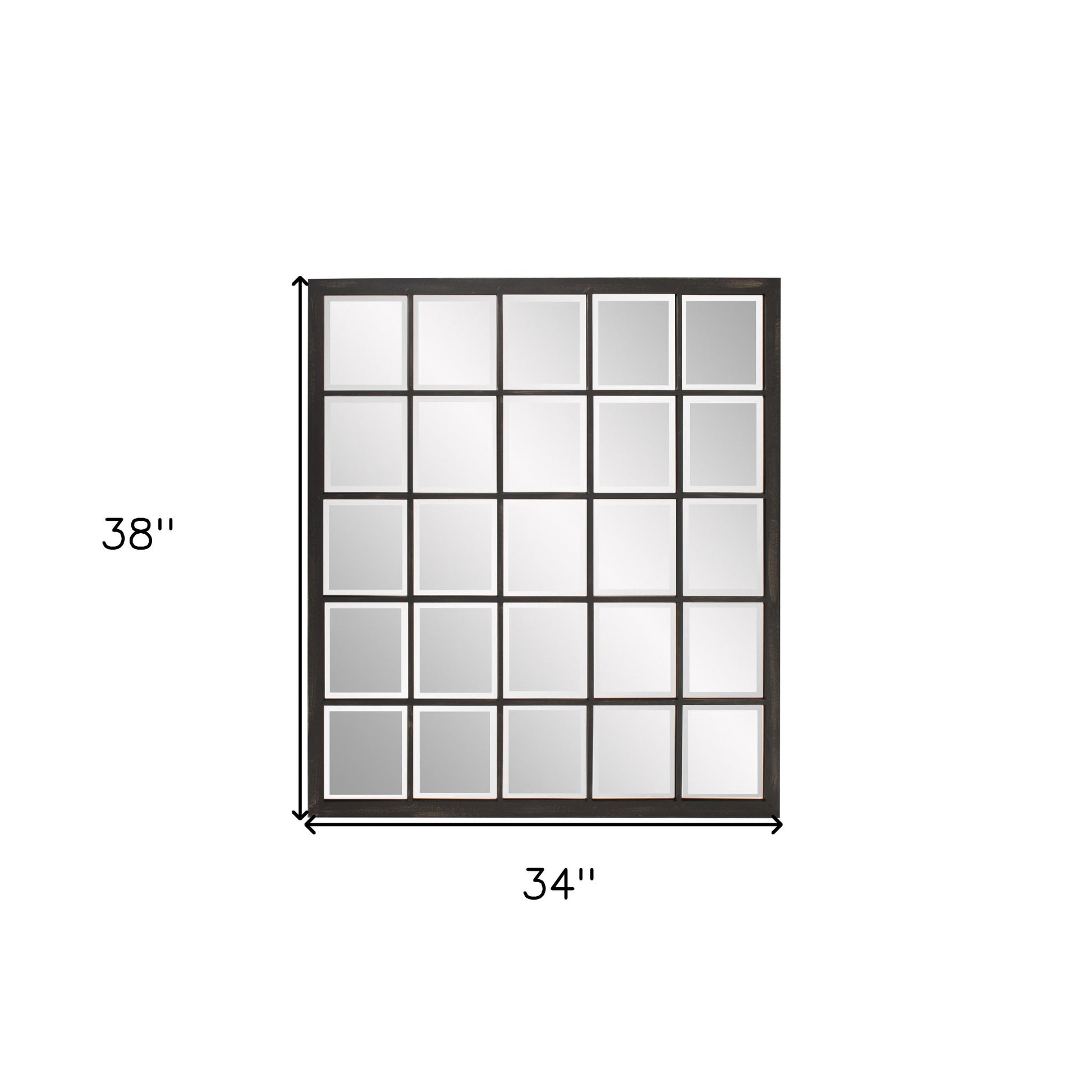 Rectangular Antique Black Finish Mirror With Beveled Edge-Mirrors-DECOROLALA