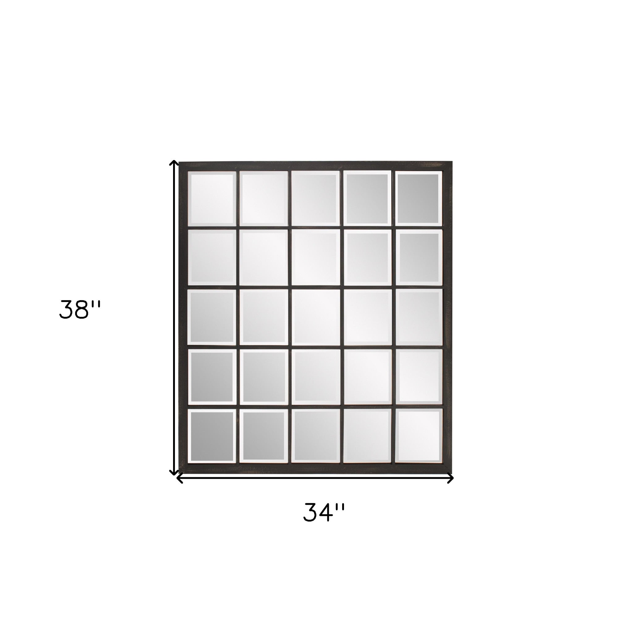 Rectangular Antique Black Finish Mirror With Beveled Edge-Mirrors-DECOROLALA