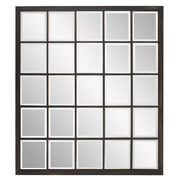 Rectangular Antique Black Finish Mirror With Beveled Edge-Mirrors-DECOROLALA