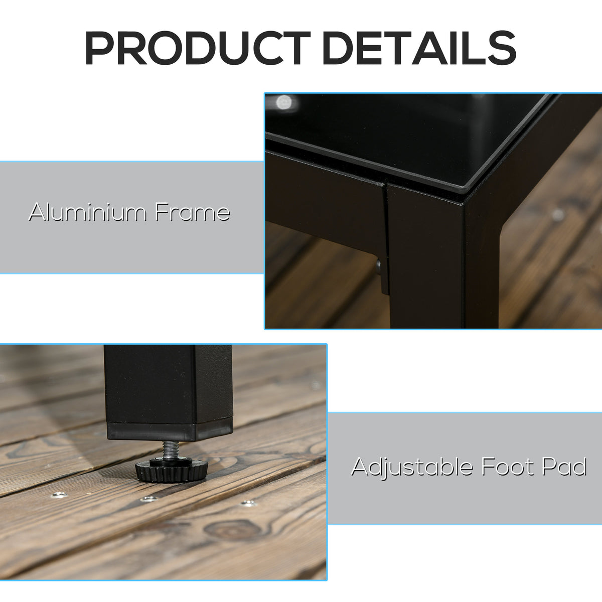 Rectangular Dining Table 70.9" x 31.5" Black Tempered Glass-DECOROLALA