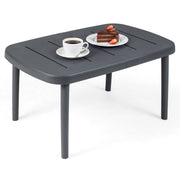 Rectangular Patio Storage Side Table with Aluminum Alloy Rods for Poolside-Gray-Patio Coffee Tables-DECOROLALA