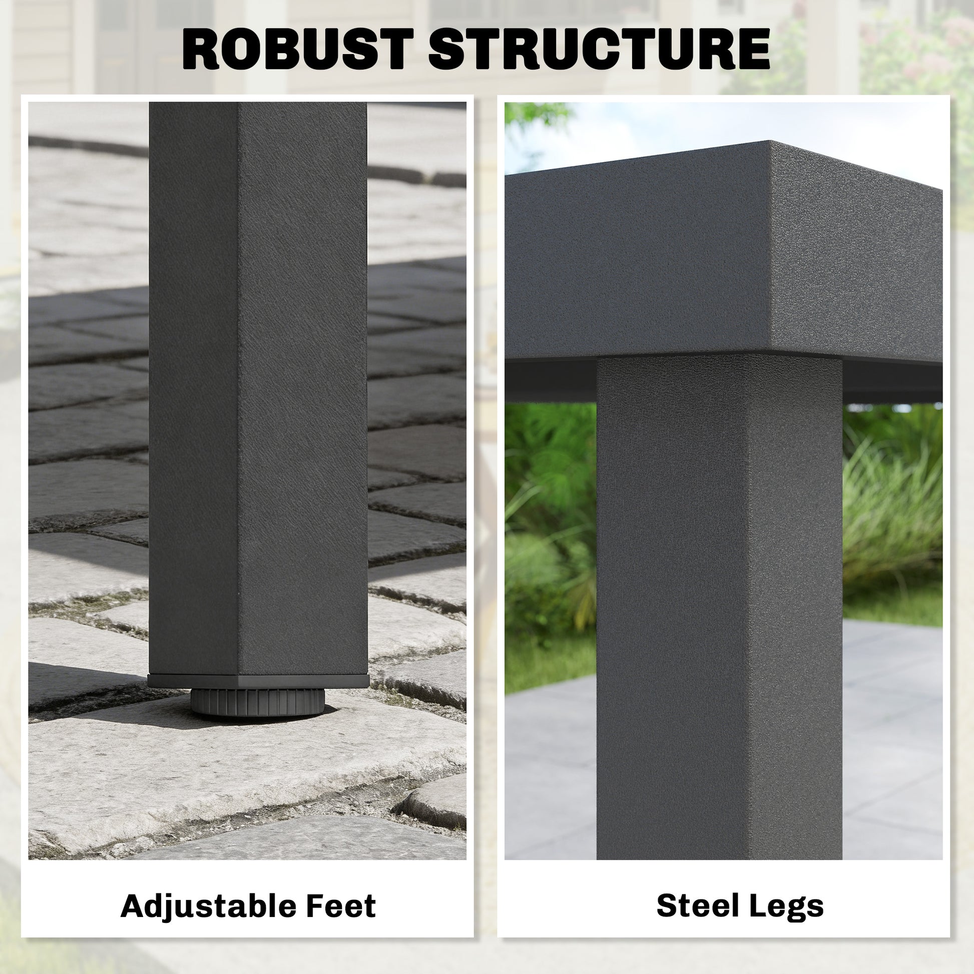Rectangular Patio Table for 6 - Grey WPC-DECOROLALA