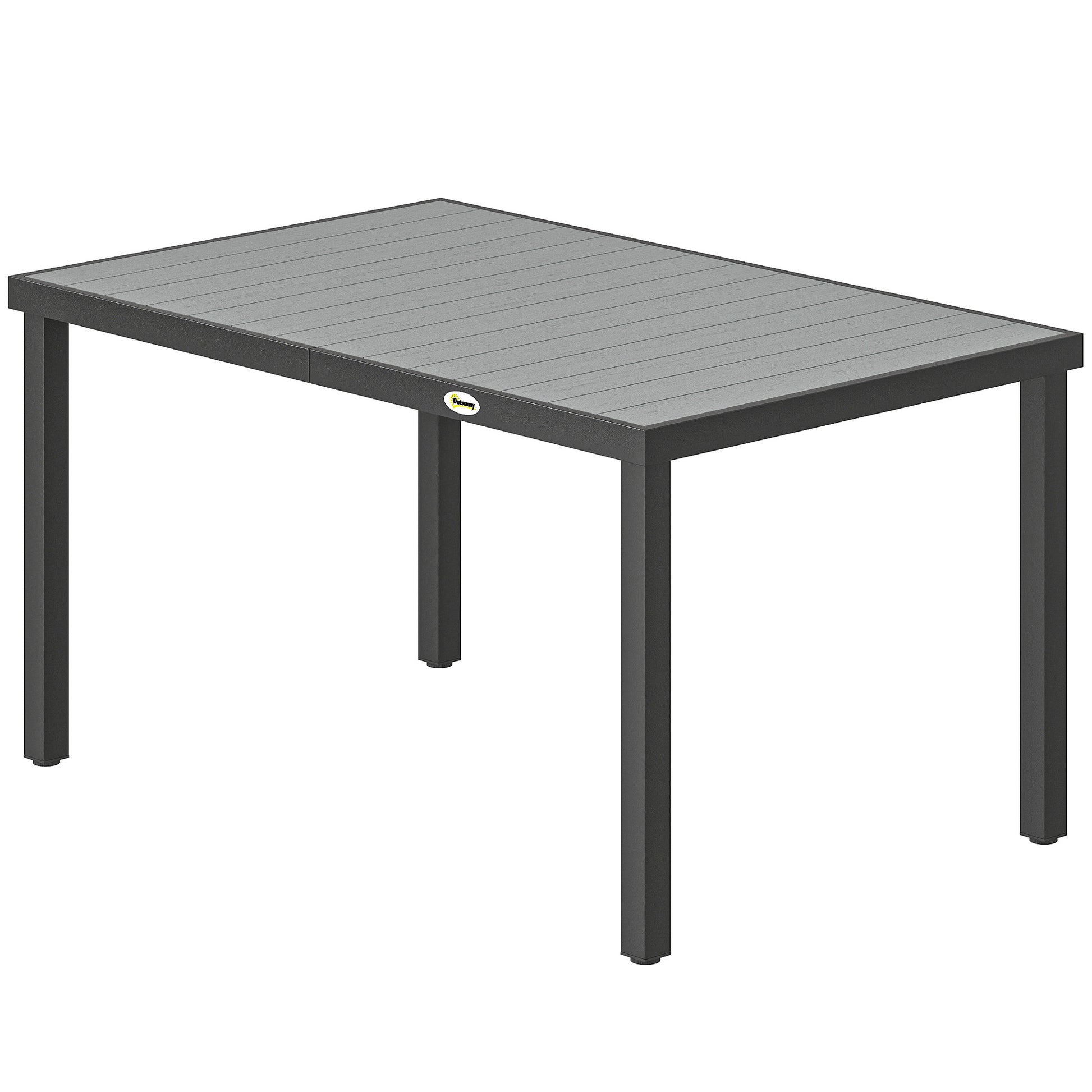 Rectangular Patio Table for 6 - Grey WPC-DECOROLALA