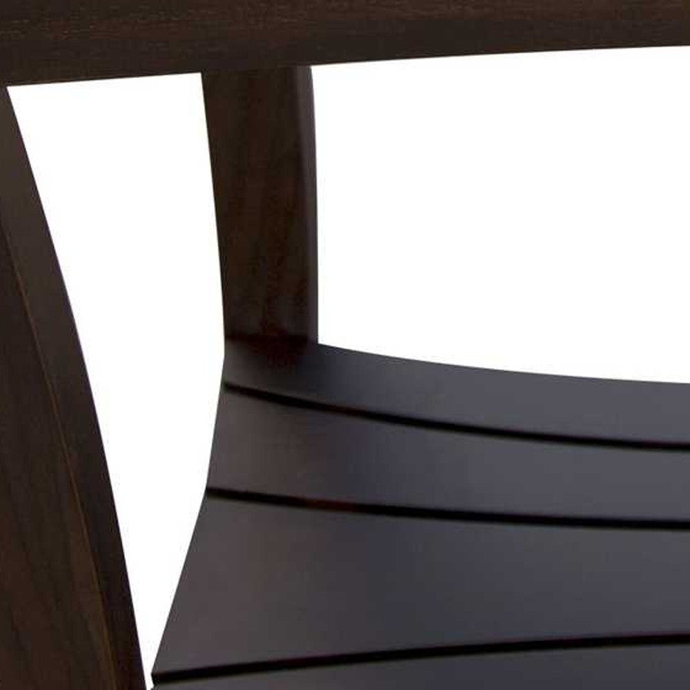 Rectangular Teak Shower Bench With Shelf And Handles In Brown Finish-Shower Benches-DECOROLALA