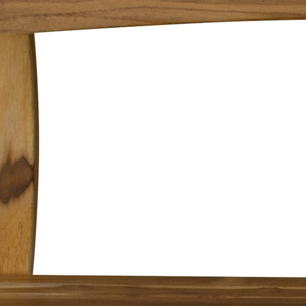 Rectangular Teak Shower Bench With Shelf And Handles In Naturalfinish-Shower Benches-DECOROLALA