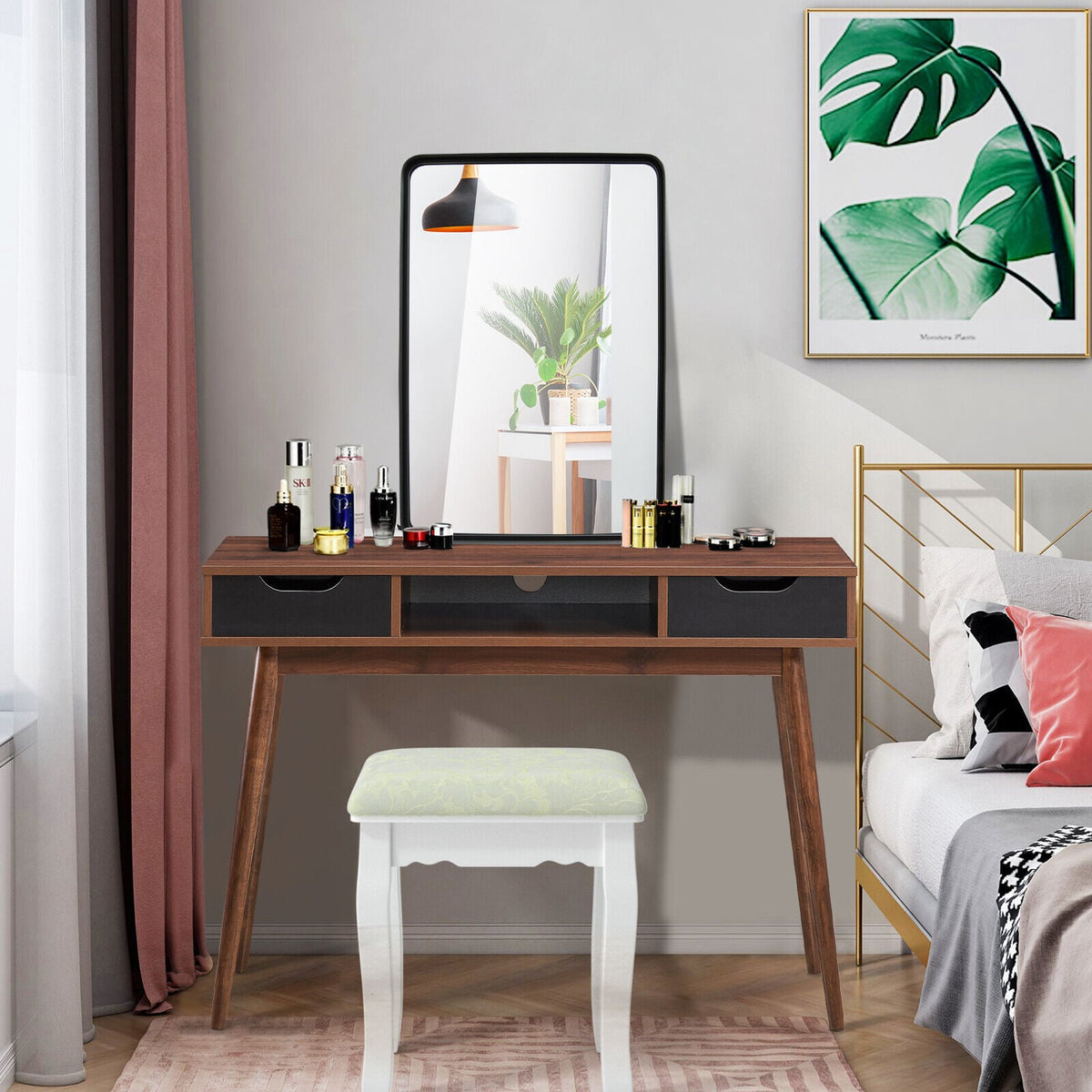 Rectangular Wall Mount Bathroom Mirror with Solid Steel Frame-L-Wall Mirrors-DECOROLALA