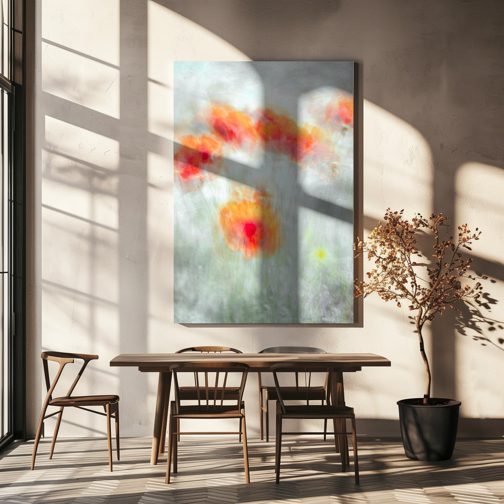 Red Corn Flowers Wall Art by Majid Behzad-canvas-DECOROLALA