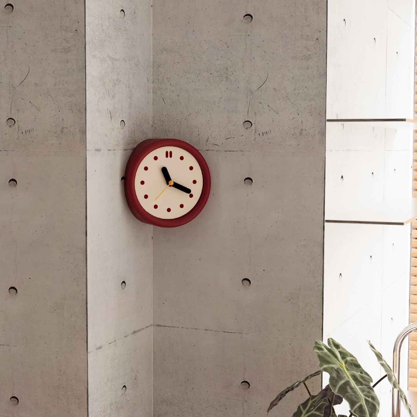Red Corner Time Clock-Clock-DECOROLALA