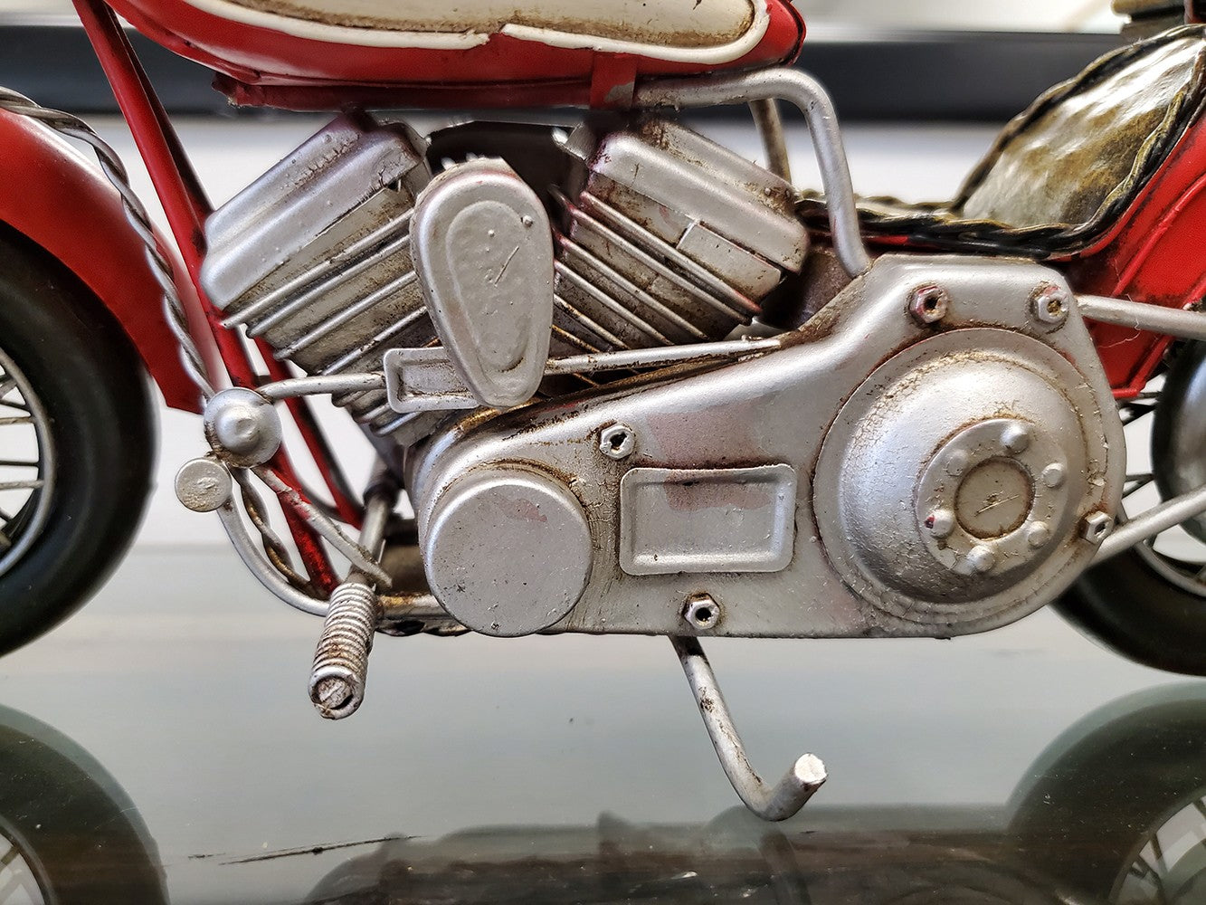 Red Harley Davidson Motorcycle Sculpture-Sculptures-DECOROLALA