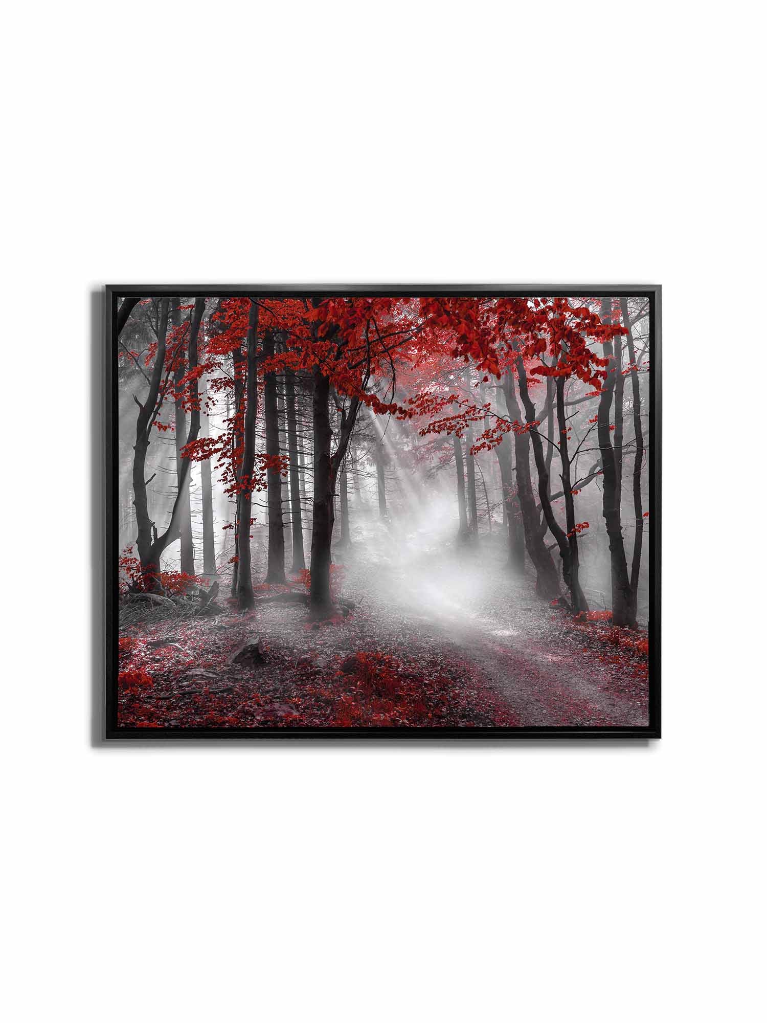 Red Isolate Forest Canvas Wall Art-Wall Art-DECOROLALA