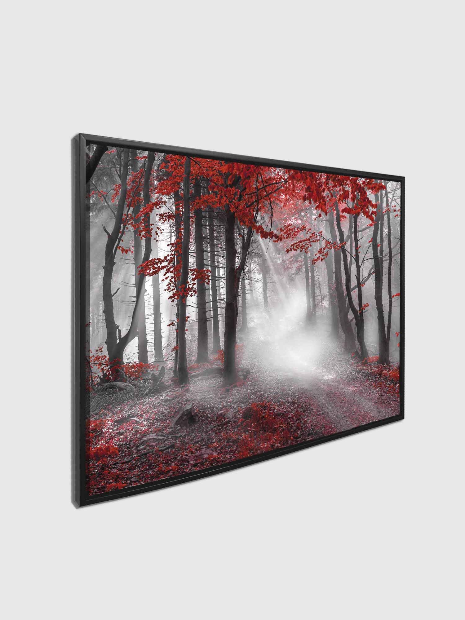 Red Isolate Forest Canvas Wall Art-Wall Art-DECOROLALA