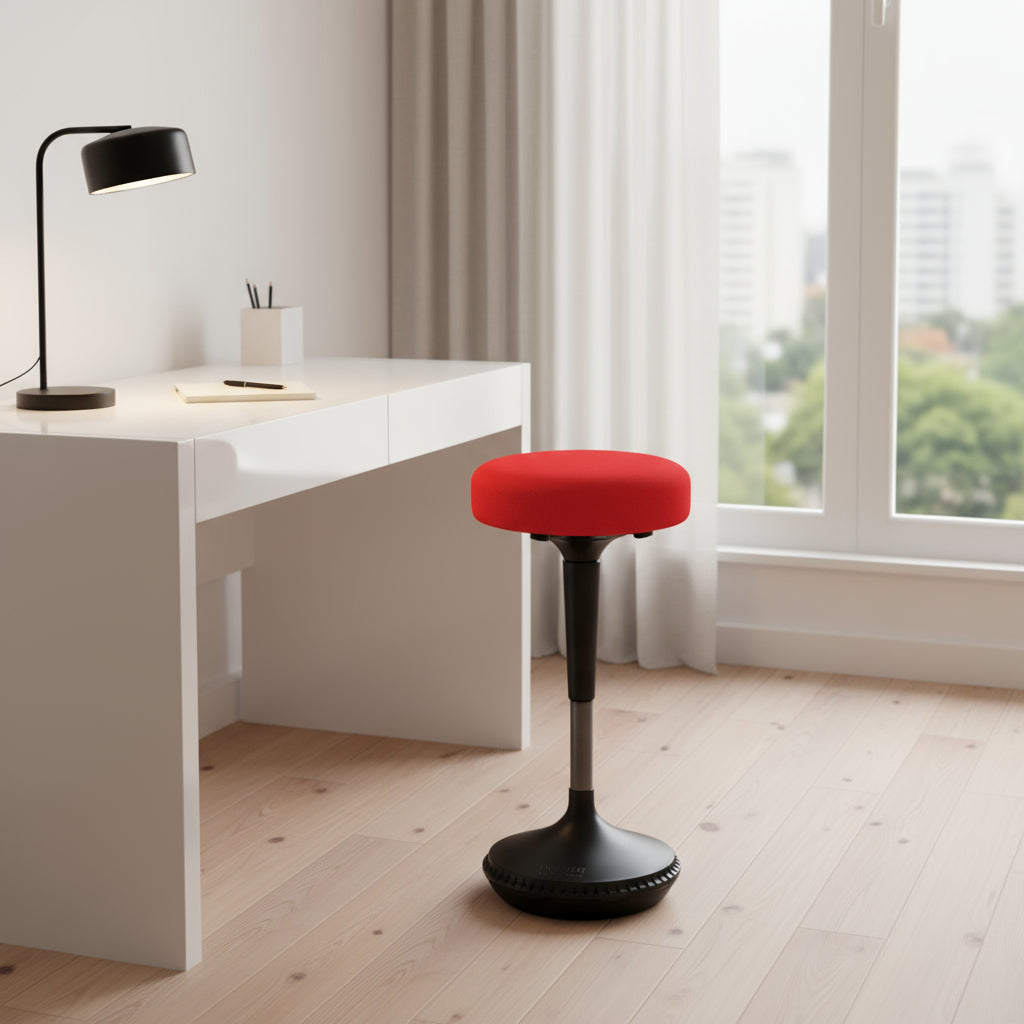 Red and Black Adjustable Height Swivel Office Chair-Office Chairs-DECOROLALA