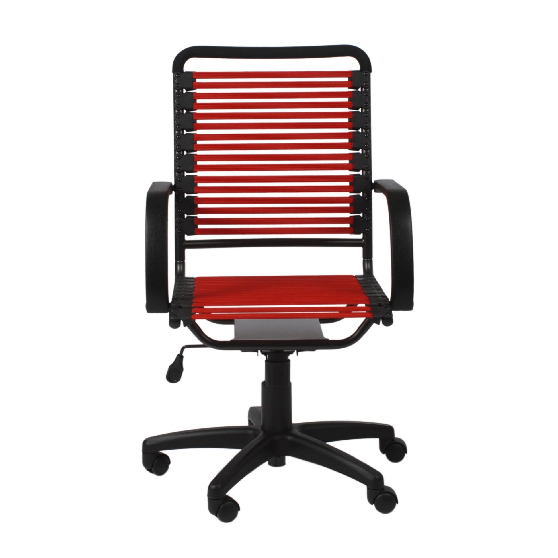 Red and Black Adjustable Swivel Bungee Rolling Office Chair-Office Chairs-DECOROLALA