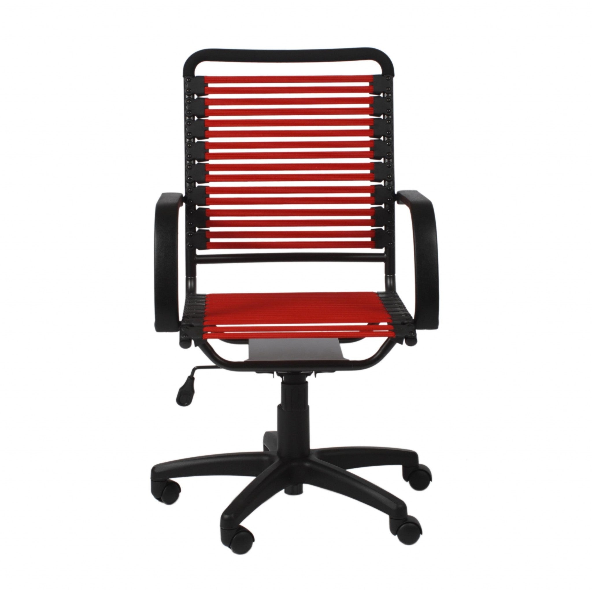 Red and Black Adjustable Swivel Bungee Rolling Office Chair-Office Chairs-DECOROLALA