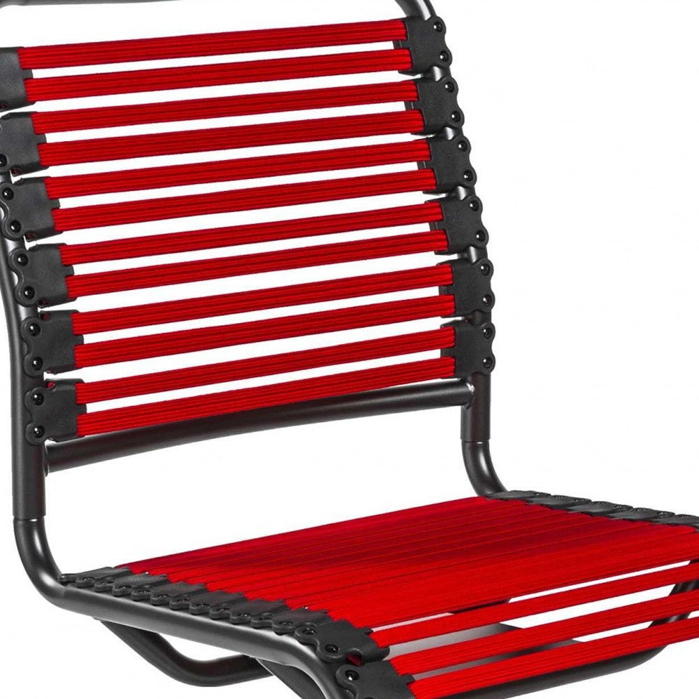 Red and Black Adjustable Swivel Bungee Rolling Office Chair-Office Chairs-DECOROLALA