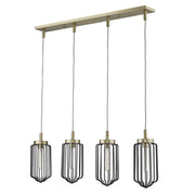 Reece 4-Light Aged Brass Island Pendant-Pendants-Hanging Lights-DECOROLALA