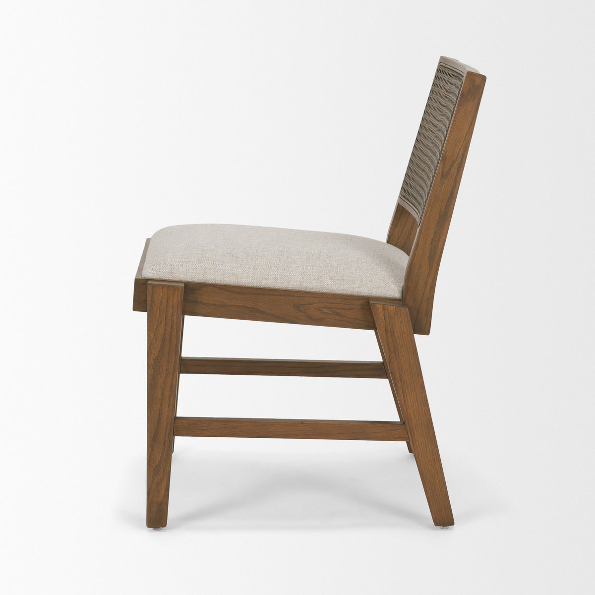 Reid Cane Back Dining Side Chair | Leather w/ Tapered Wood-Dining Chairs-DECOROLALA
