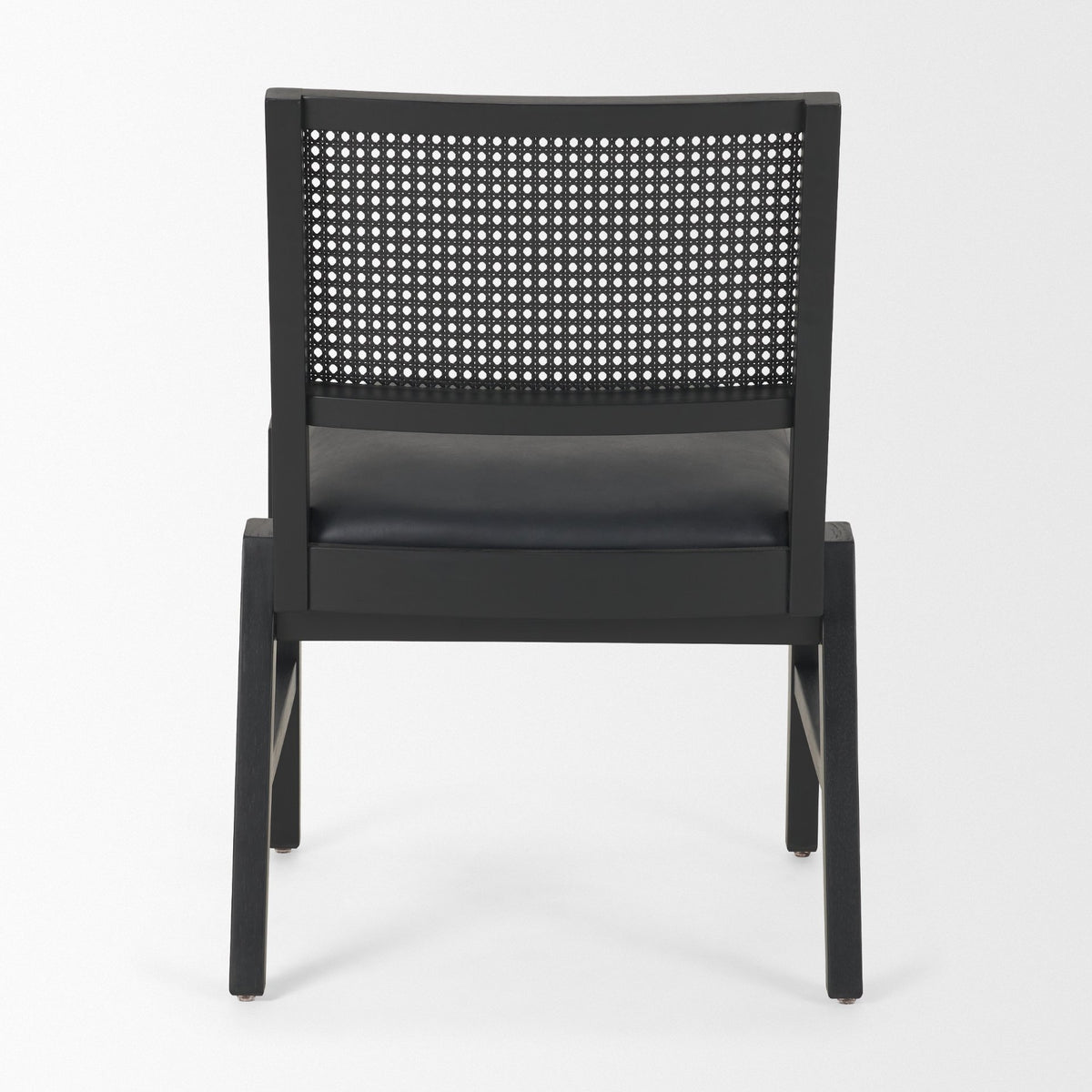 Reid Cane Back Dining Side Chair | Leather w/ Tapered Wood-Dining Chairs-DECOROLALA