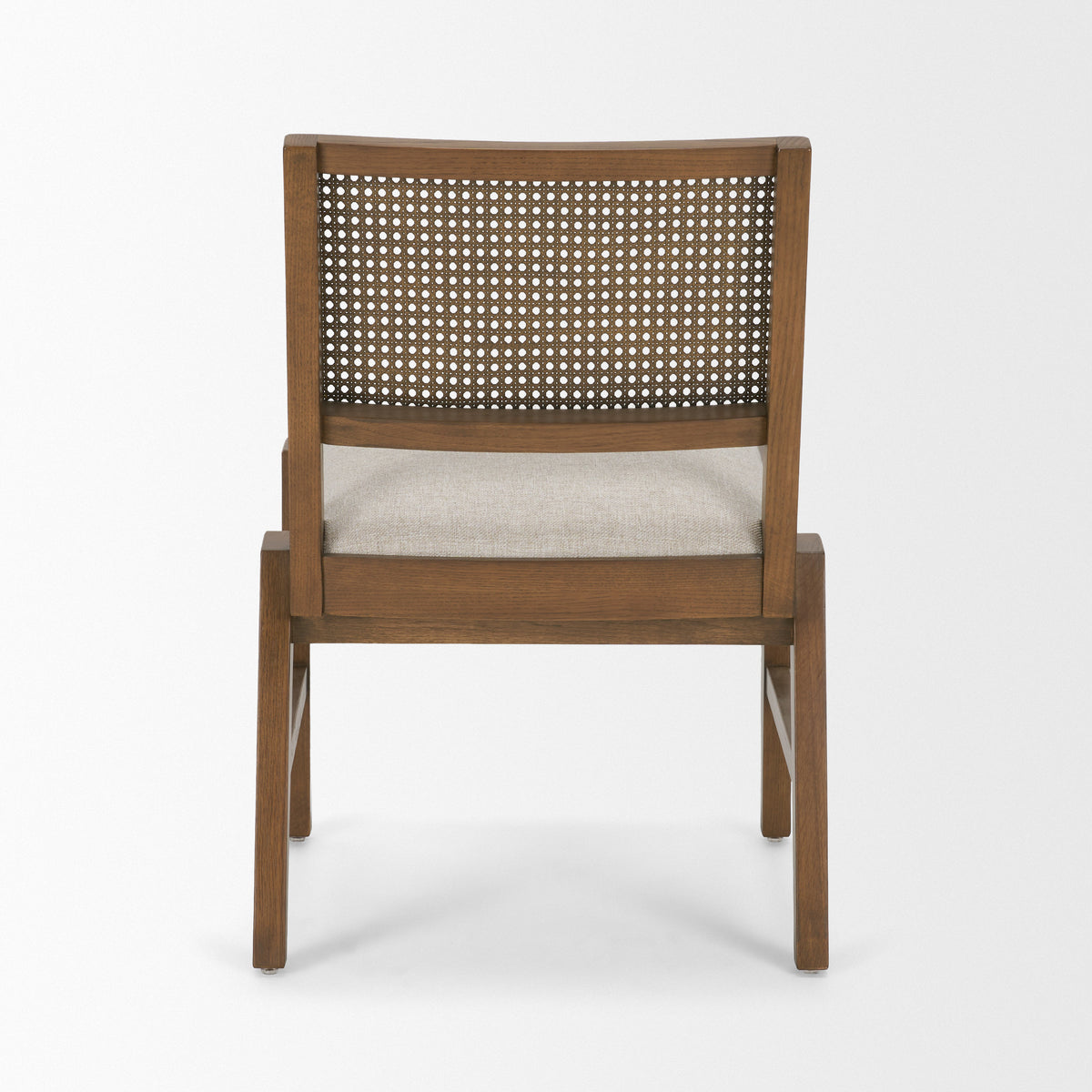 Reid Cane Back Dining Side Chair | Leather w/ Tapered Wood-Dining Chairs-DECOROLALA