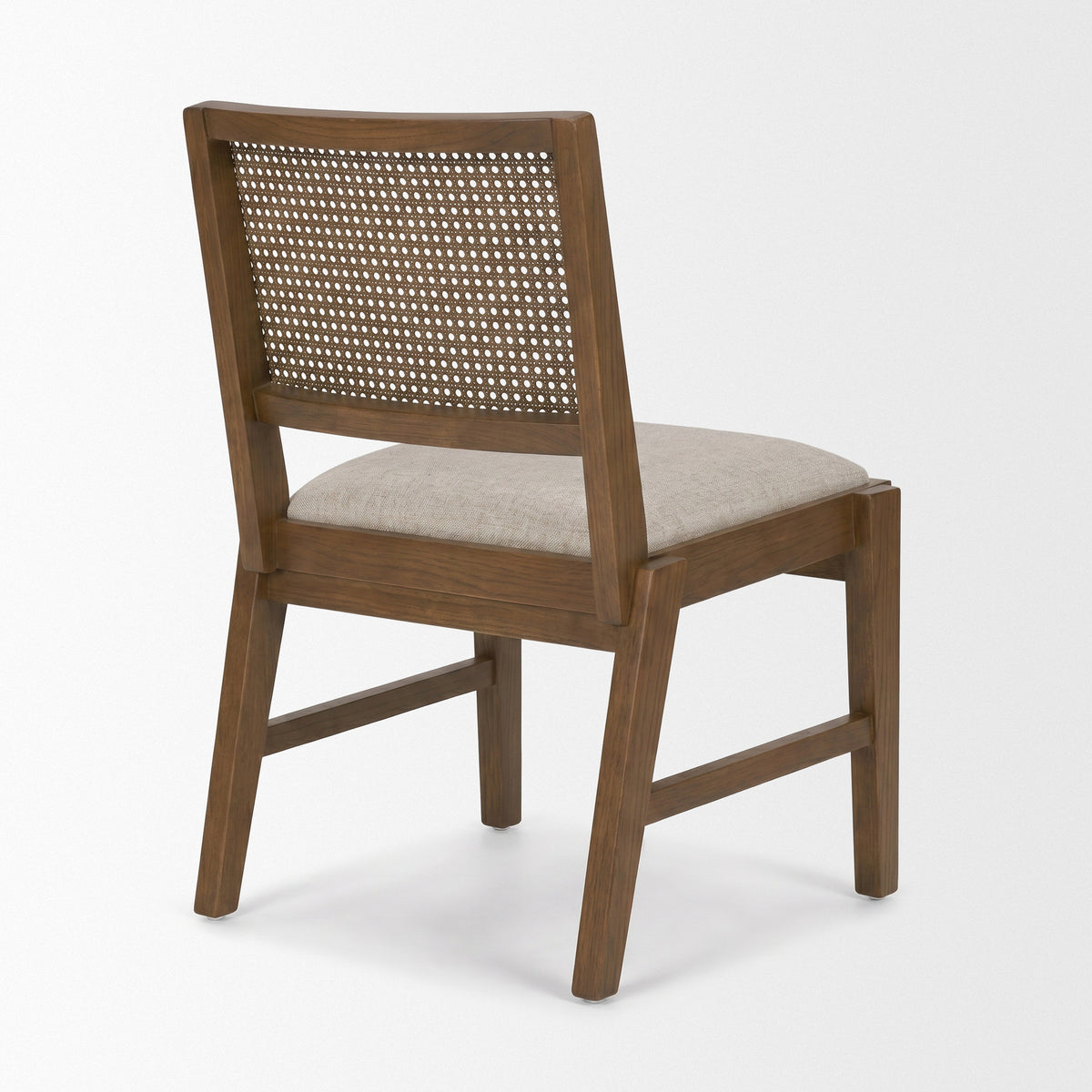 Reid Cane Back Dining Side Chair | Leather w/ Tapered Wood-Dining Chairs-DECOROLALA