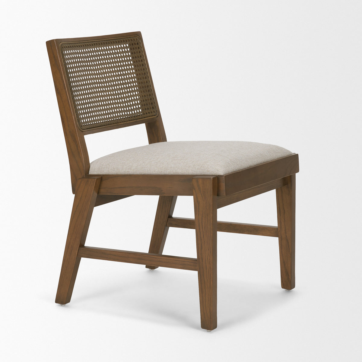 Reid Cane Back Dining Side Chair | Leather w/ Tapered Wood-Dining Chairs-DECOROLALA