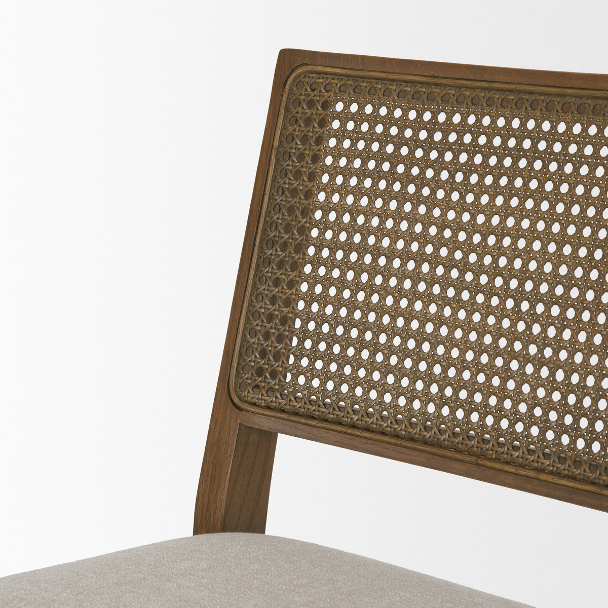 Reid Cane Back Dining Side Chair | Leather w/ Tapered Wood-Dining Chairs-DECOROLALA