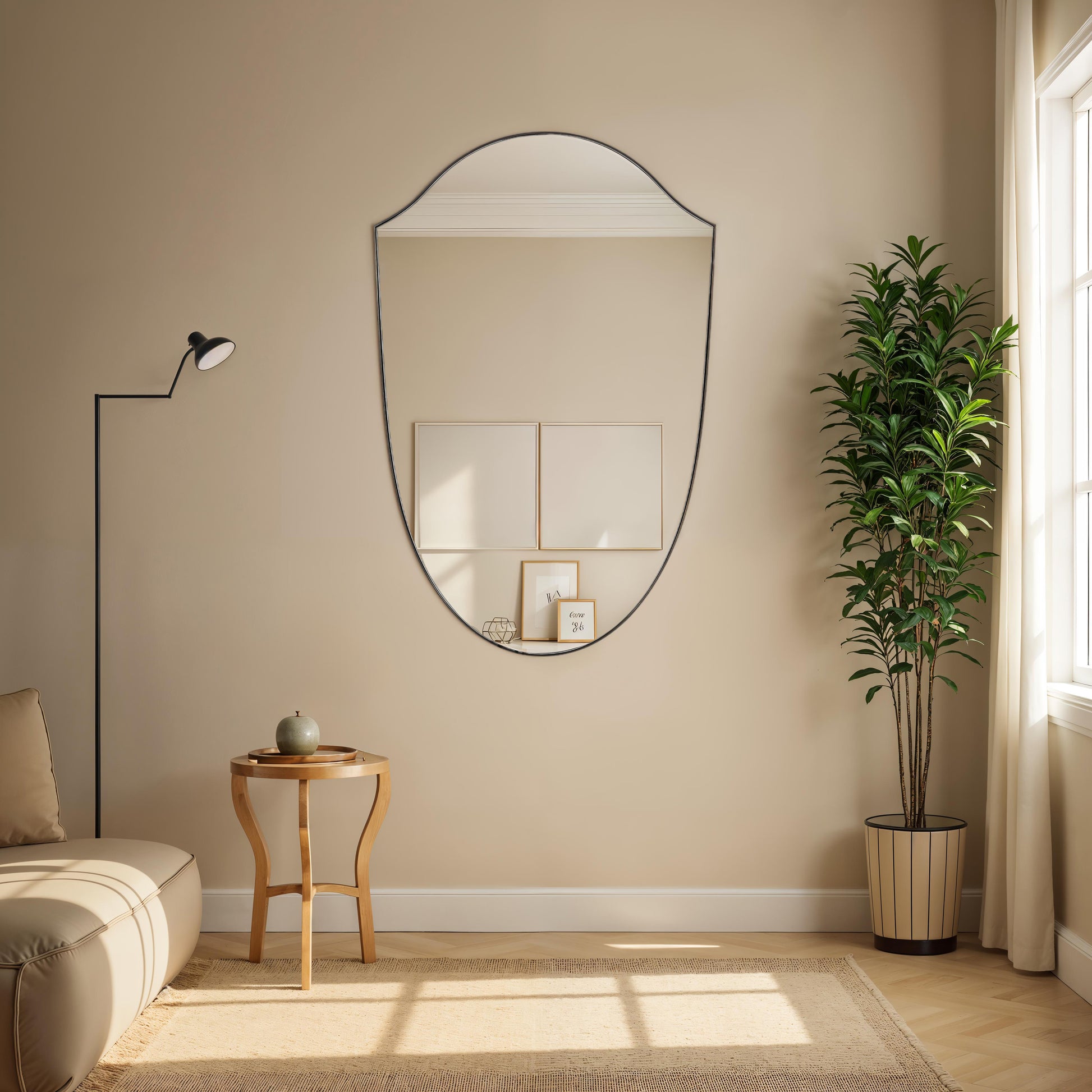 Reims 40" H x 26" W Wall Mirror, Yellow-Mirror-DECOROLALA
