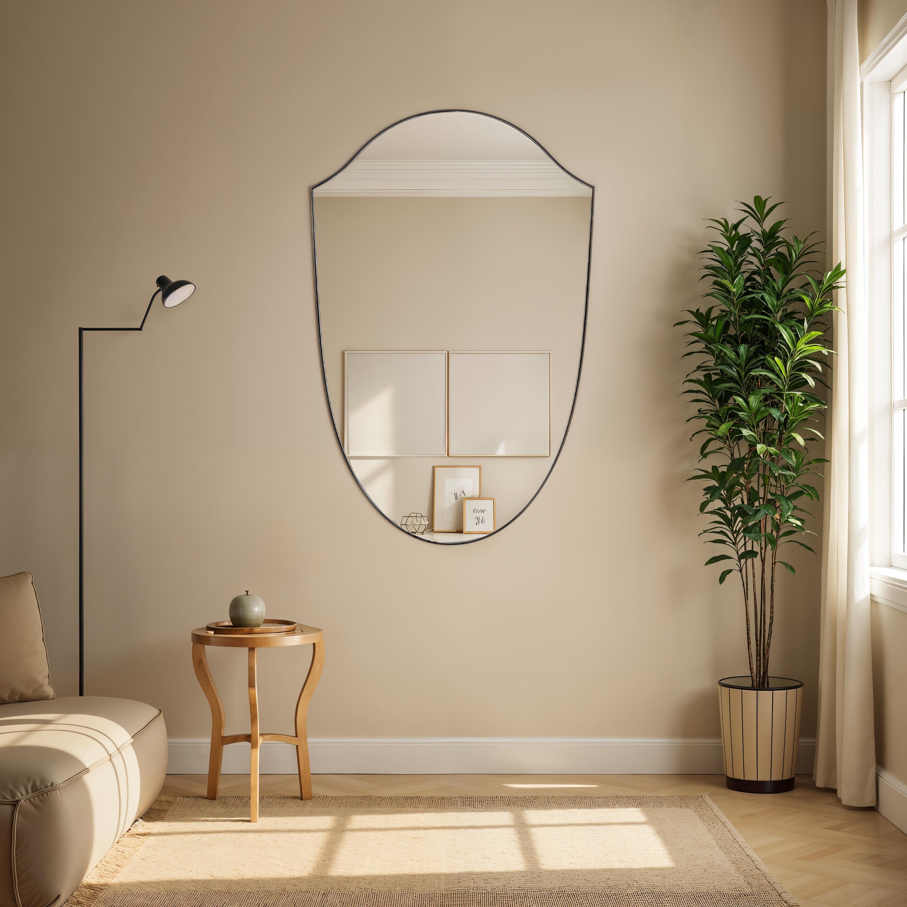 Reims 40" H x 26" W Wall Mirror, Yellow-Mirror-DECOROLALA