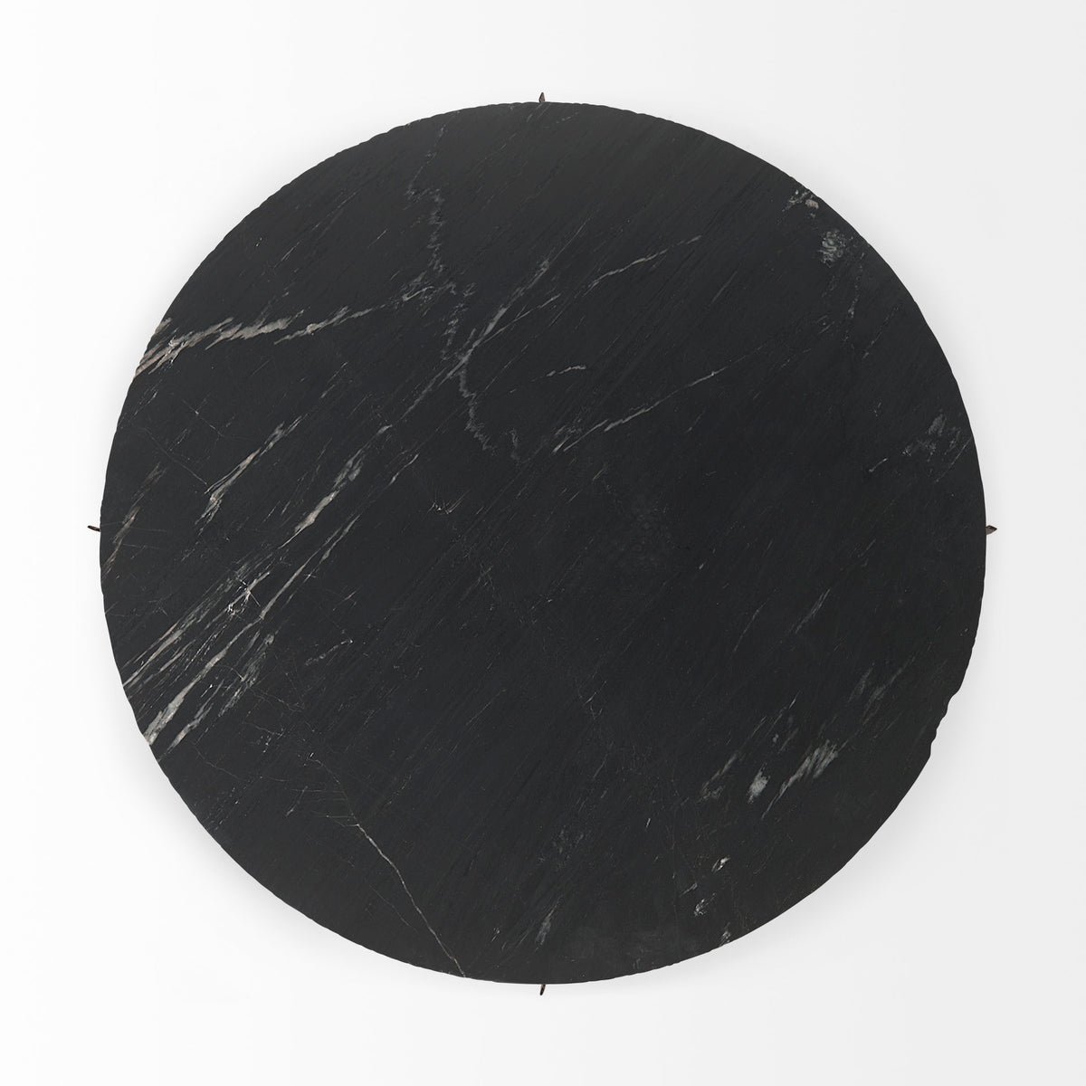 Reinhold 49" Round Marble Top Gold Metal Base Coffee Table-Coffee Tables-DECOROLALA