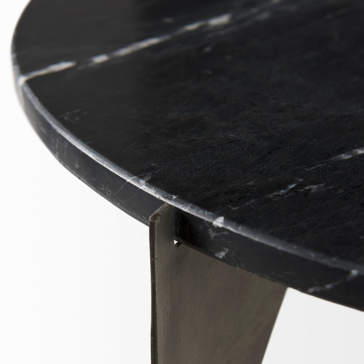 Reinhold II 21L x 21W x 21H Round Live-Edge Marble Top and Gold Metal Base Side/End Table-End and Side Tables-DECOROLALA