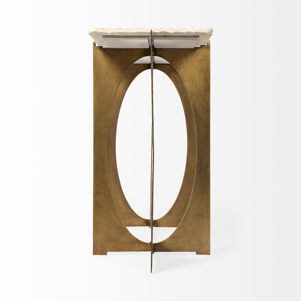 Reinhold IV 59L x 16W Marble Top Gold Metal Base Console Table-Console Tables-DECOROLALA