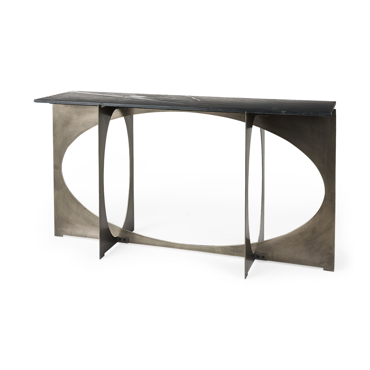 Reinhold IV 59L x 16W Marble Top Gold Metal Base Console Table-Console Tables-DECOROLALA