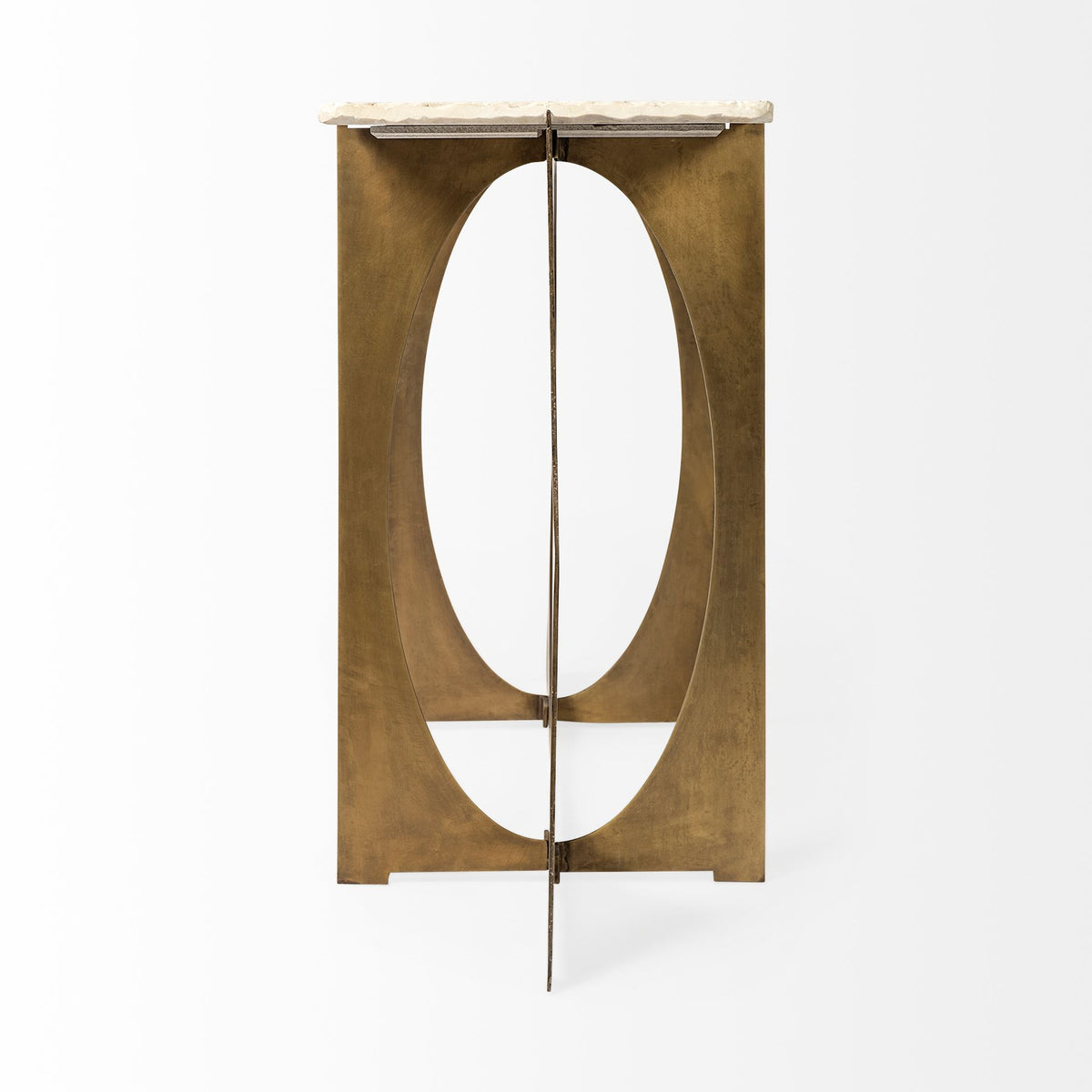 Reinhold IV 59L x 16W Marble Top Gold Metal Base Console Table-Console Tables-DECOROLALA