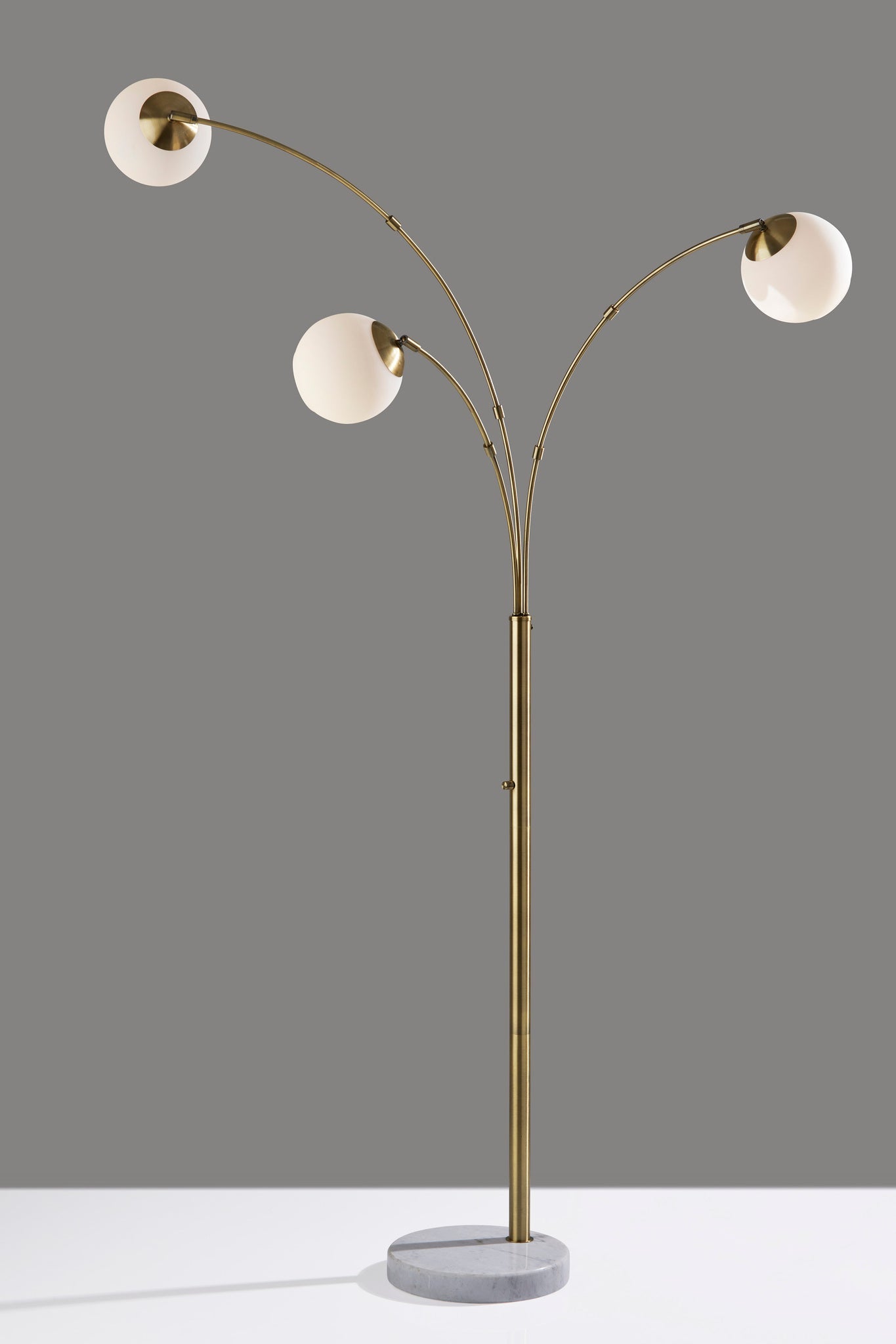 Remi Arc Lamp - Marble Base Brass-Lighting-DECOROLALA