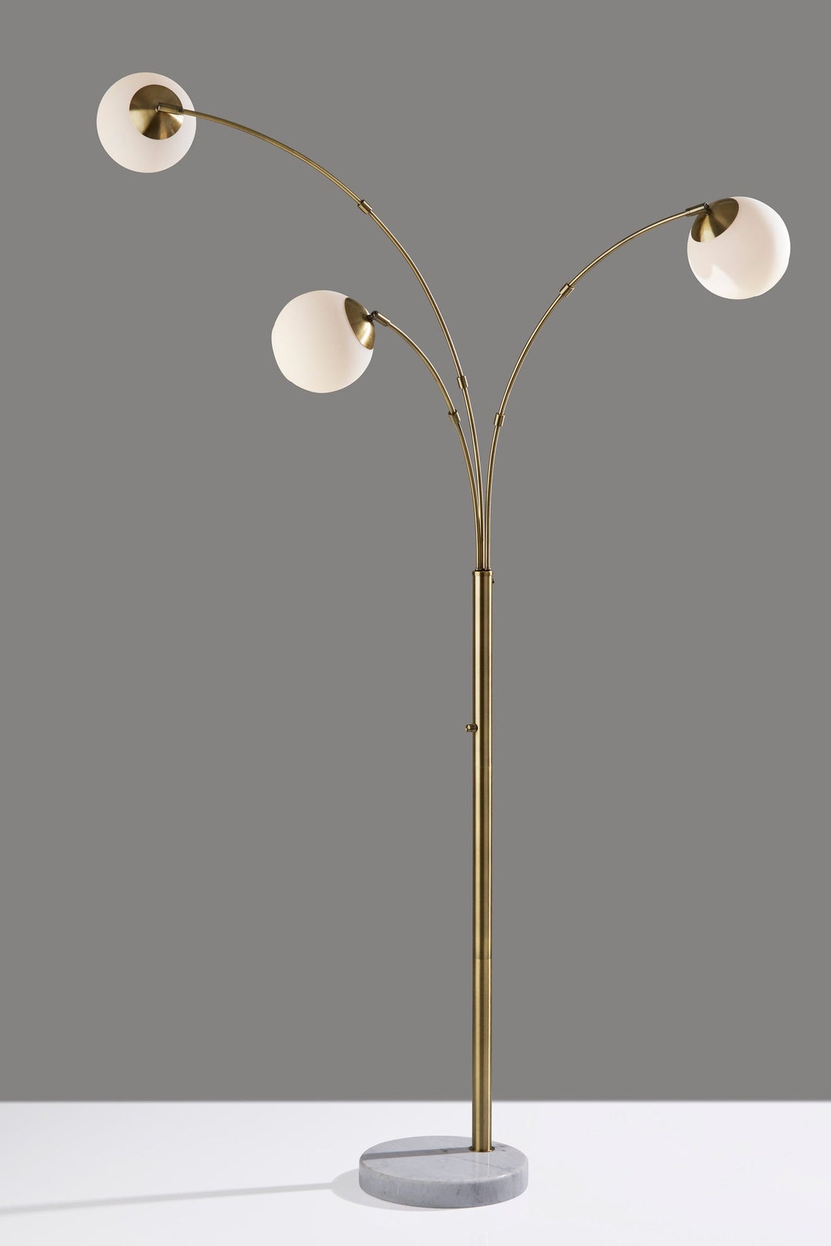 Remi Arc Lamp - Marble Base Brass-Lighting-DECOROLALA