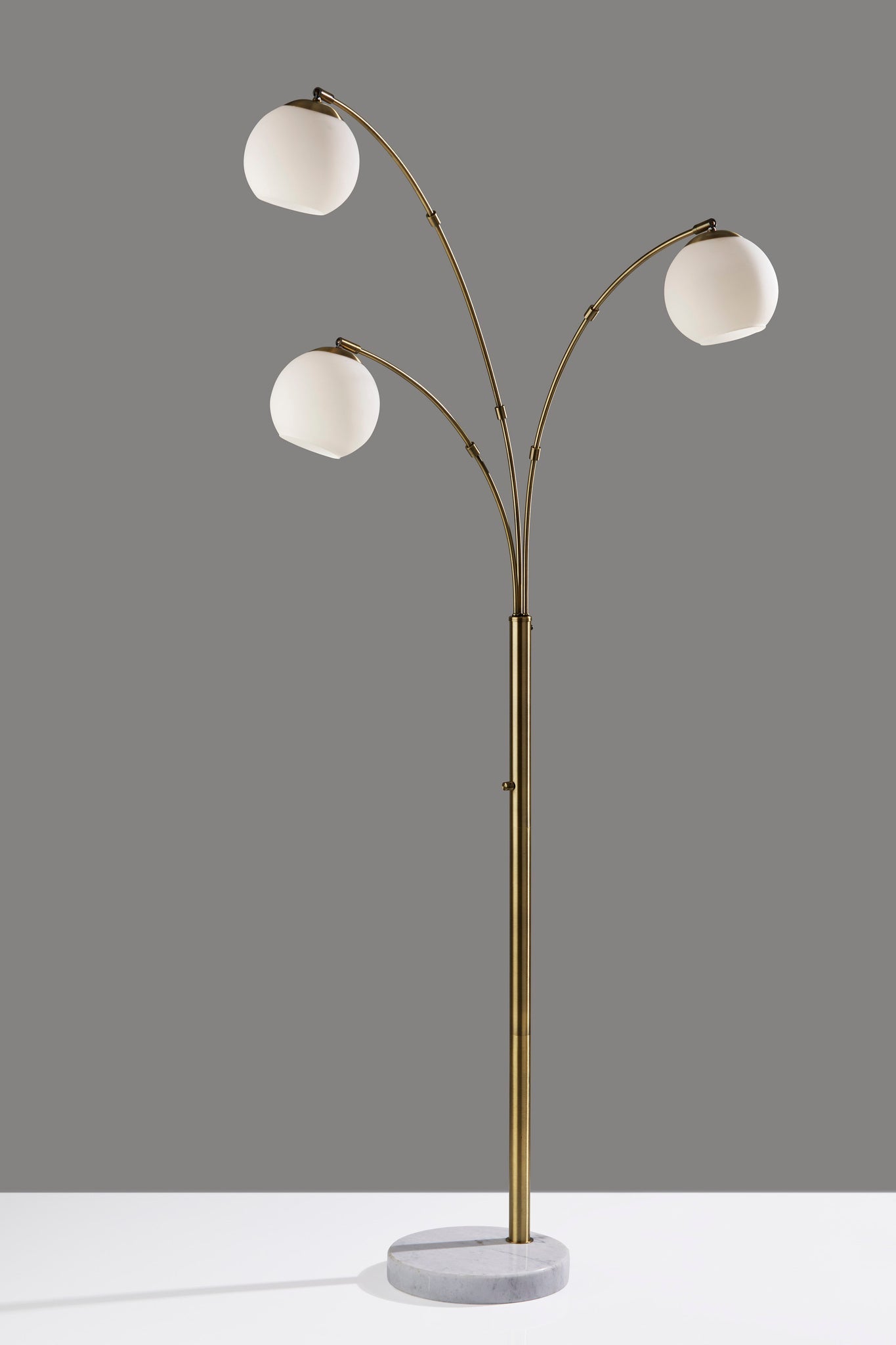 Remi Arc Lamp - Marble Base Brass-Lighting-DECOROLALA