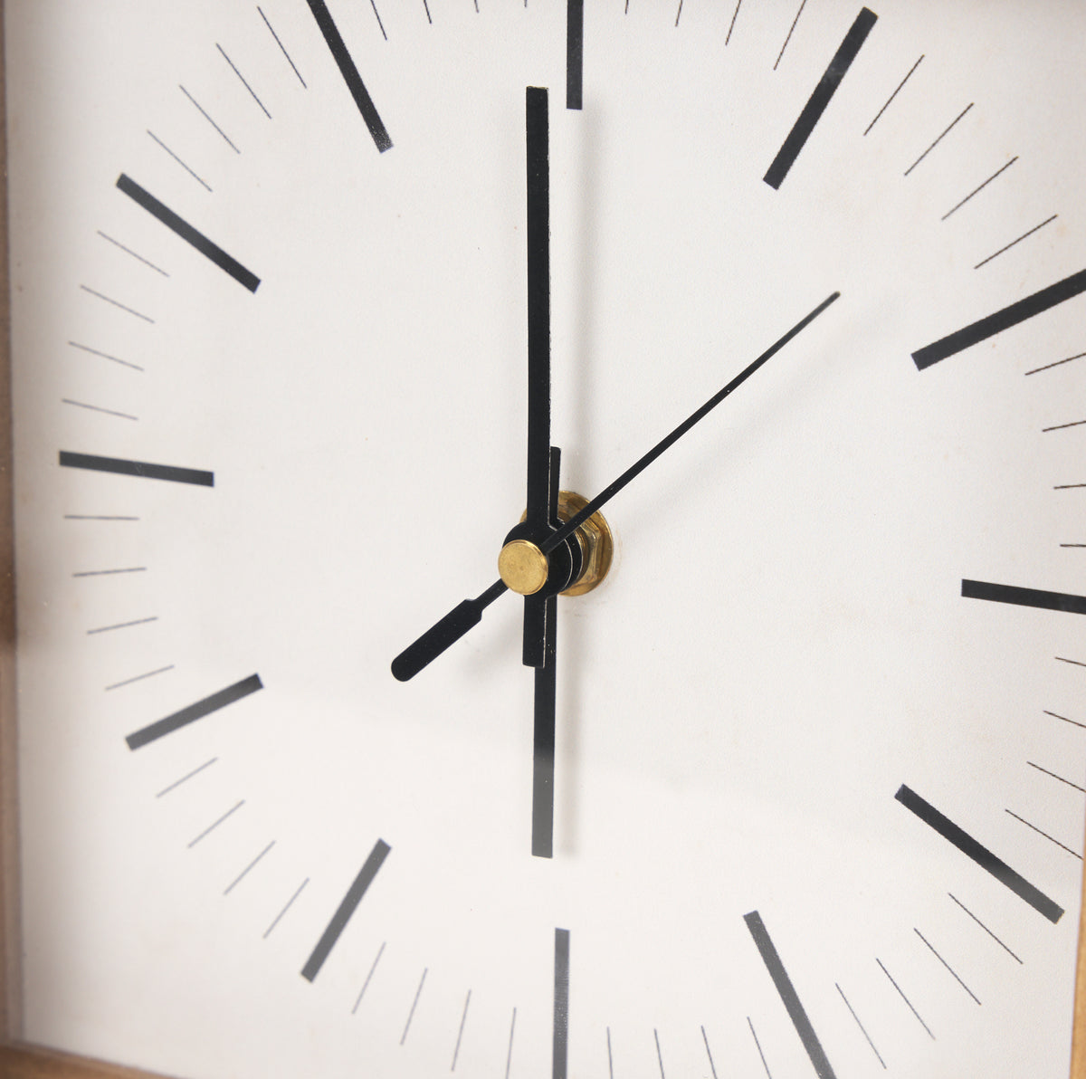 Renaya Light Brown Wood w/ Matte Black Metal Base Table Clock-Table Clocks-DECOROLALA