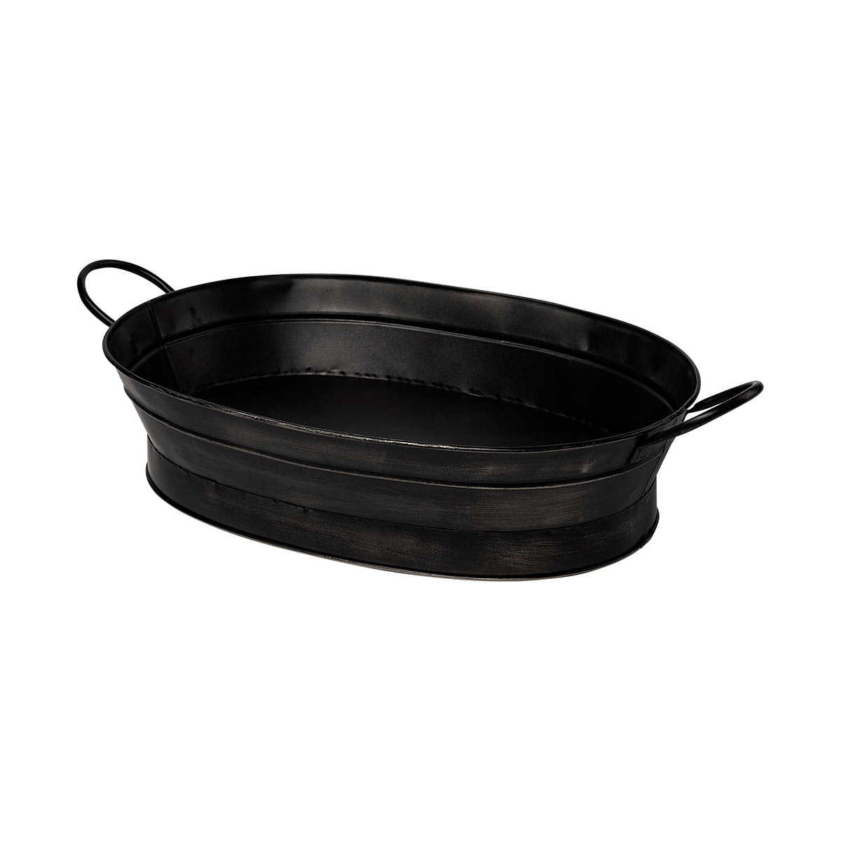 Reno 20L x 14W Black Metal Vintage Inspired Basket-Decorative Baskets-DECOROLALA