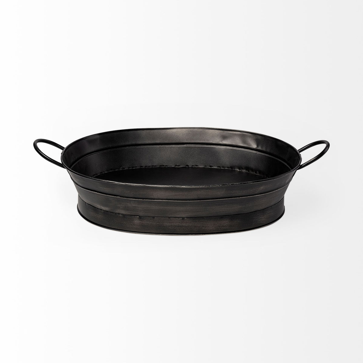 Reno 20L x 14W Black Metal Vintage Inspired Basket-Decorative Baskets-DECOROLALA
