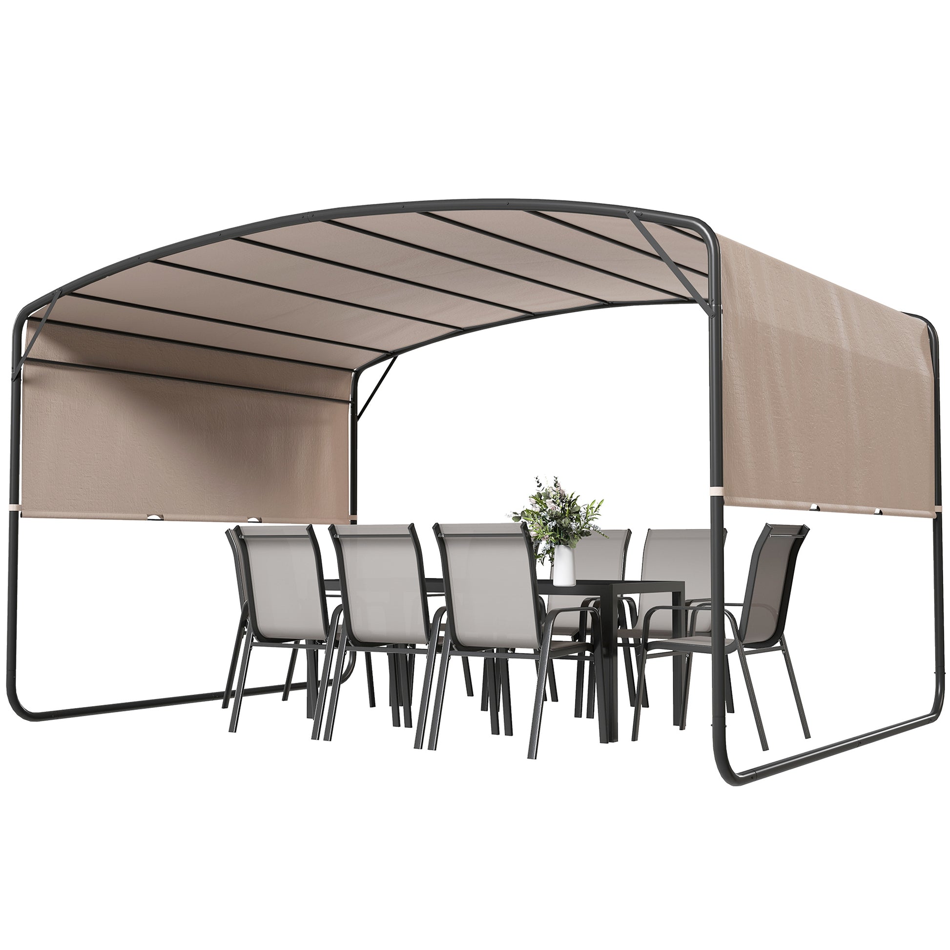 Retractable Pergola 10' x 13' - Khaki-DECOROLALA