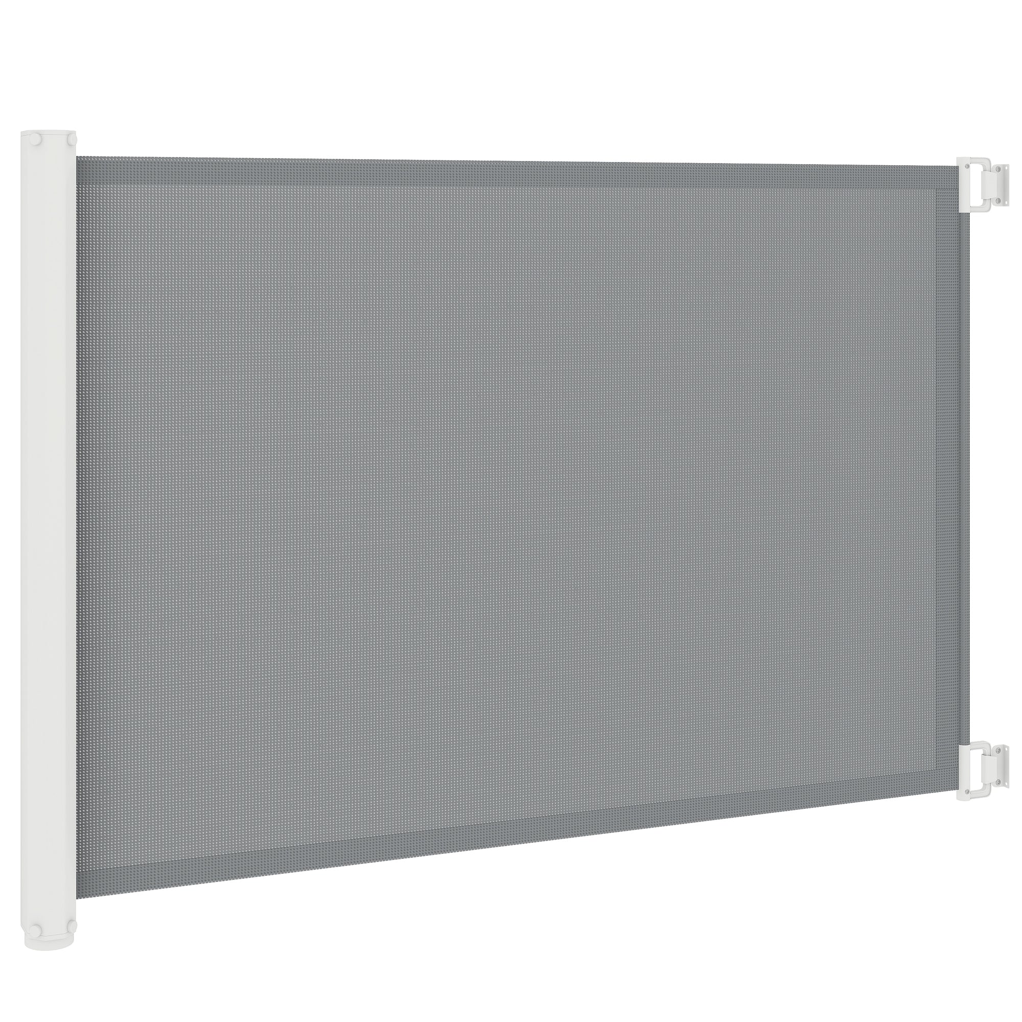 Retractable Pet Safety Gate - Grey 45.3" Extensible Mesh Barrier-Dogs-DECOROLALA