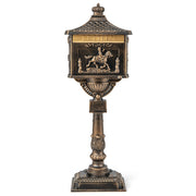 Retro Cast Aluminum Mailbox Security Postal Letter Box with Baffle Door-Bronze-Outdoor Decor-DECOROLALA